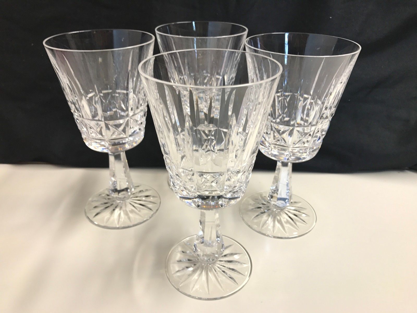 Set of 4 ~ Waterford Crystal  "ROSSLARE" ~ Water Goblets  ~ 6 3/4" Tall