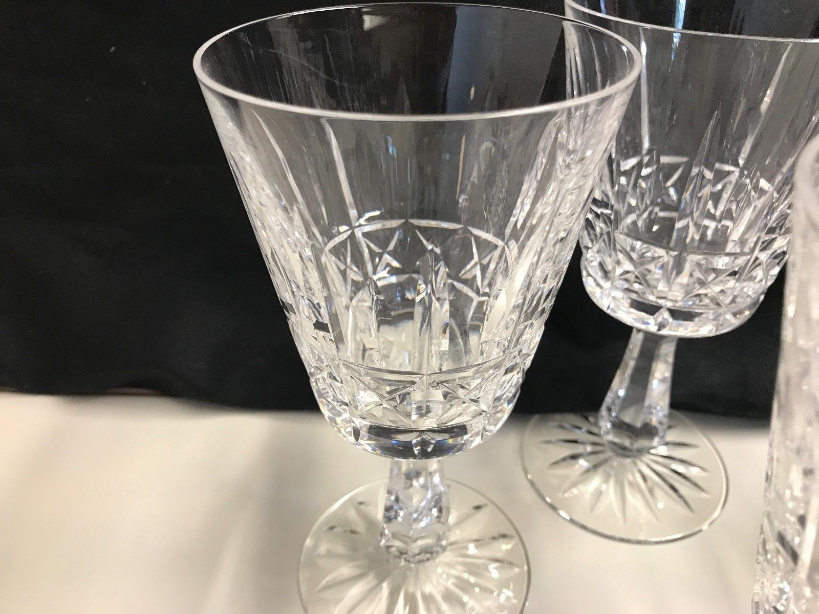 Set of 4 ~ Waterford Crystal  "ROSSLARE" ~ Water Goblets  ~ 6 3/4" Tall