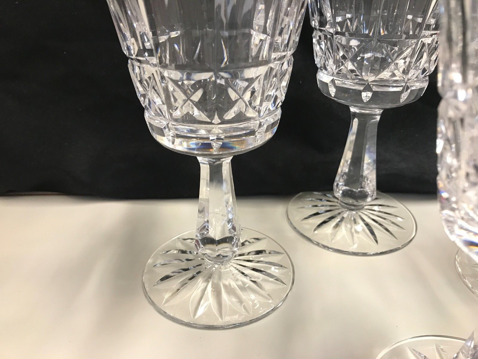 Set of 4 ~ Waterford Crystal  "ROSSLARE" ~ Water Goblets  ~ 6 3/4" Tall