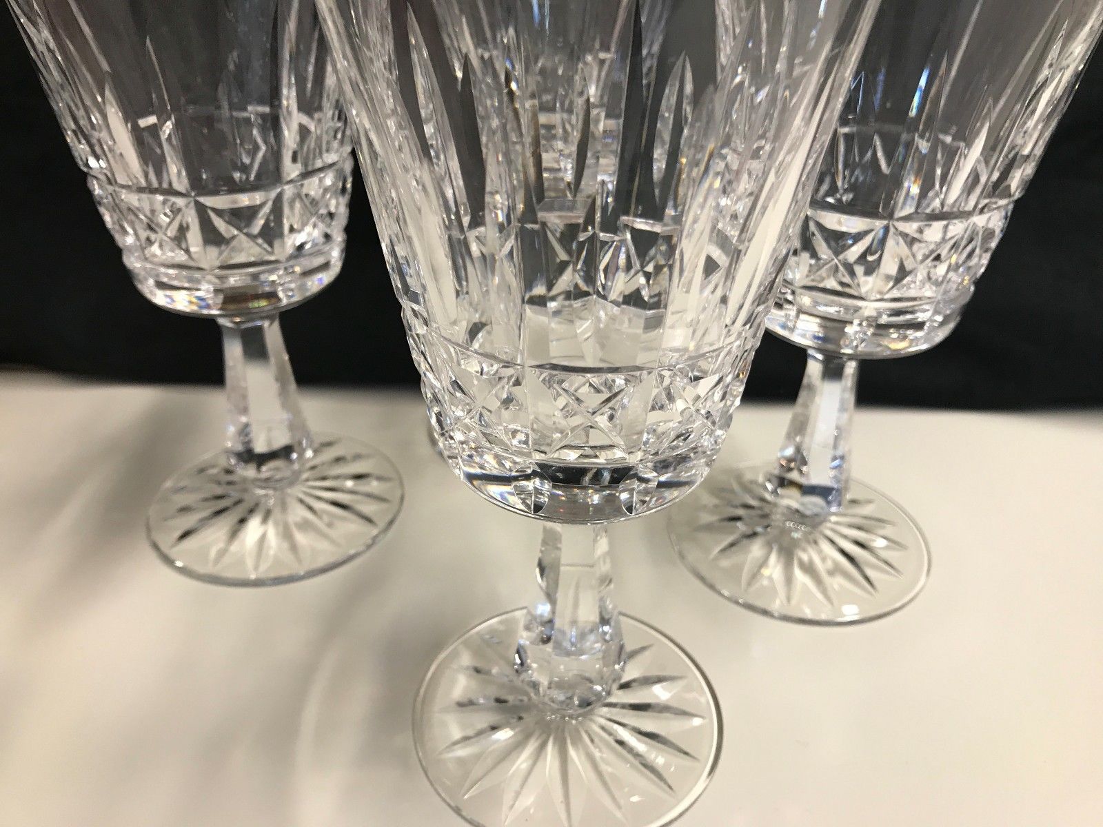 Set of 4 ~ Waterford Crystal  "ROSSLARE" ~ Water Goblets  ~ 6 3/4" Tall