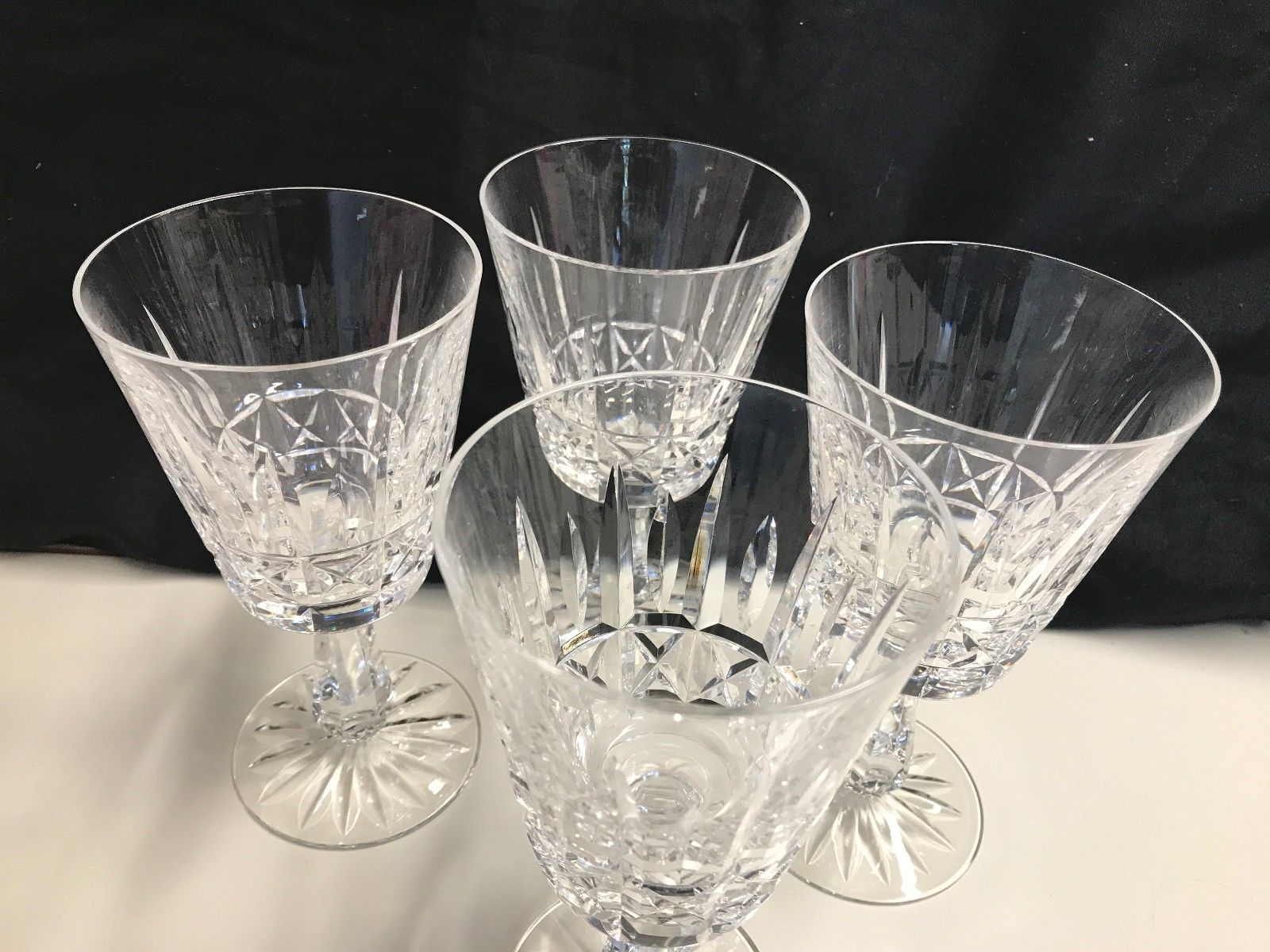 Set of 4 ~ Waterford Crystal  "ROSSLARE" ~ Water Goblets  ~ 6 3/4" Tall