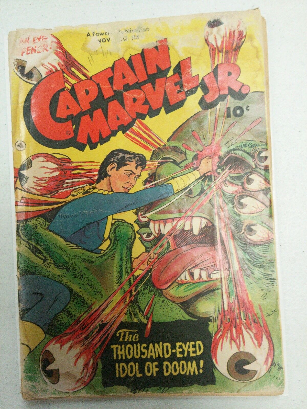 CAPTAIN MARVEL JR. #115 classic eye ball cover 1952