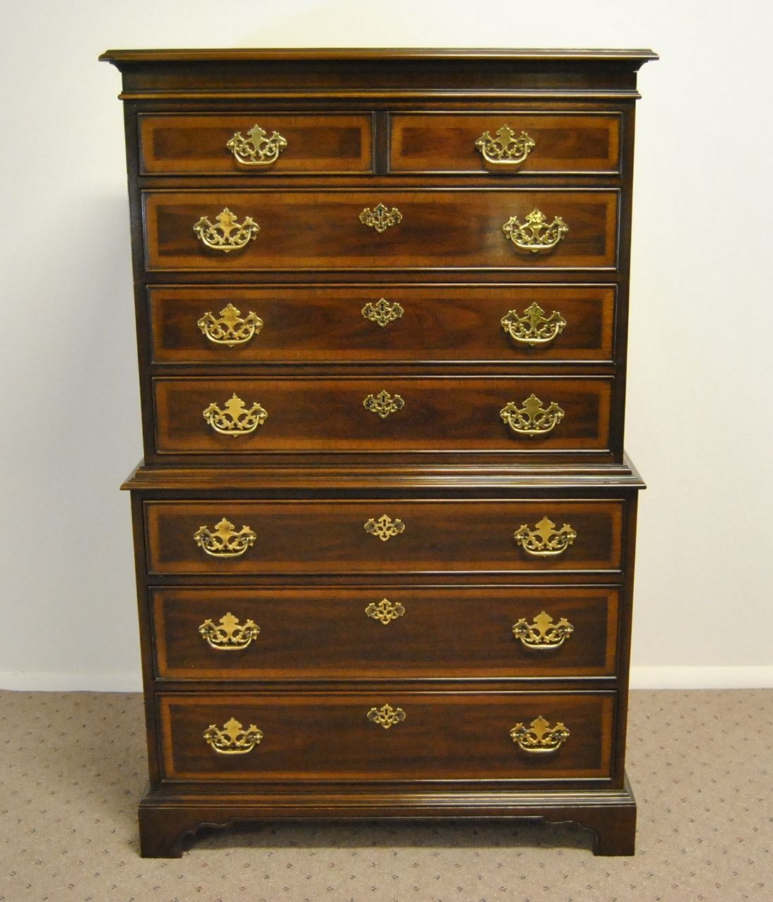 Drexel 18th Century Collection 8 Drawer Mahogany Tall Chest