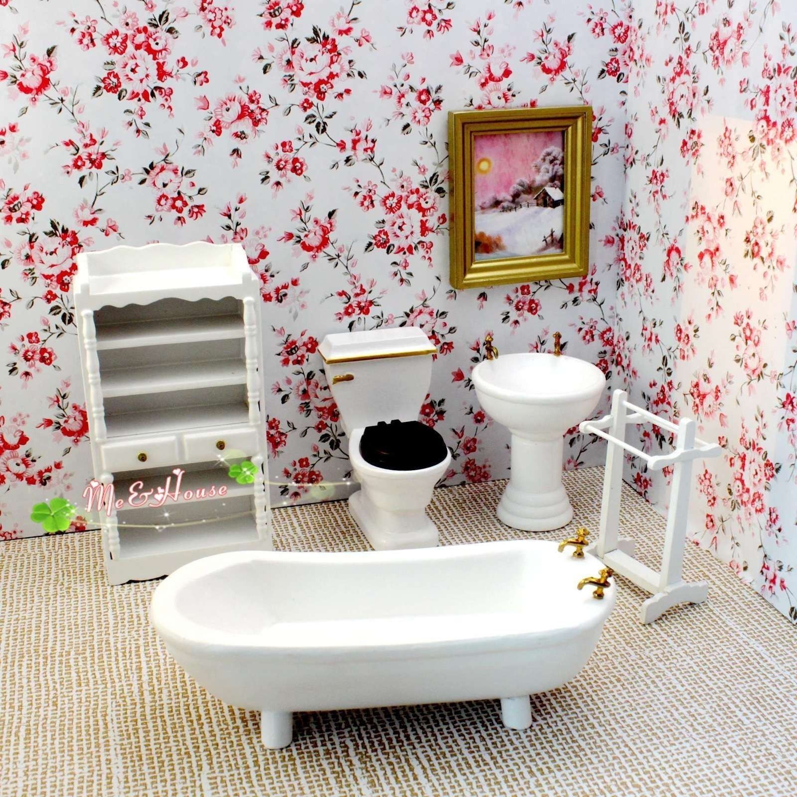 1:12 miniature dollhouse furniture accessories bathroom six sets of  Puppenhaus