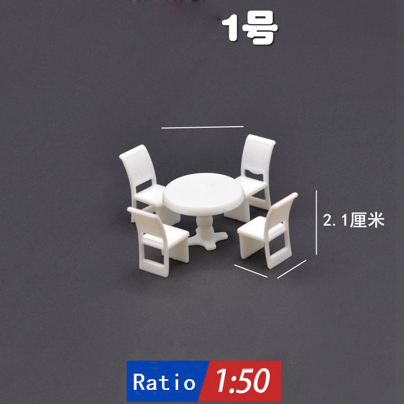 DIY Miniature Chairs Table Sofa Set Plastic Dollhouse Furniture Model Ratio 1:50