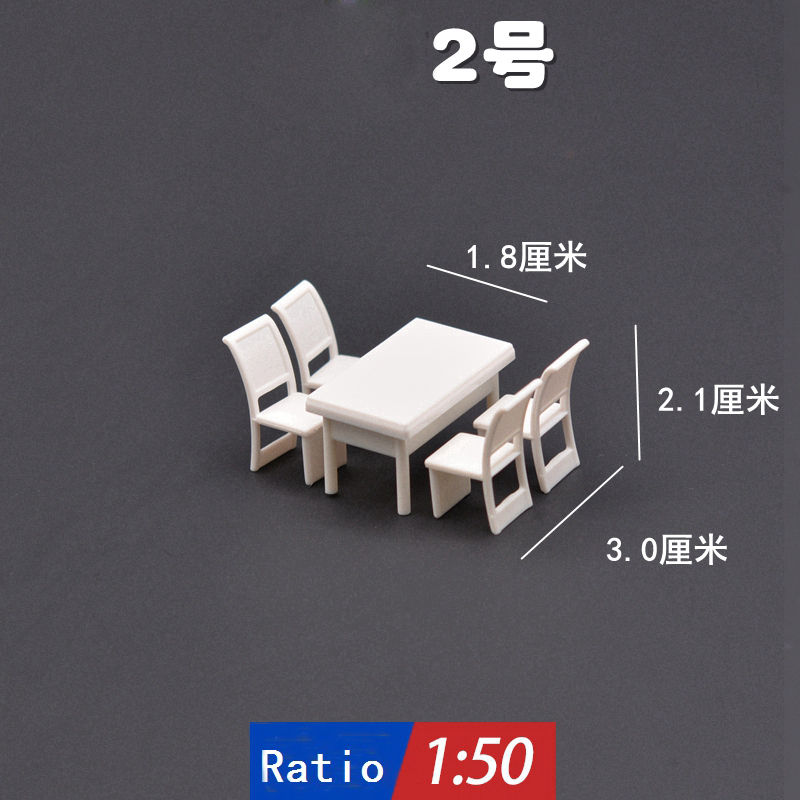 DIY Miniature Chairs Table Sofa Set Plastic Dollhouse Furniture Model Ratio 1:50