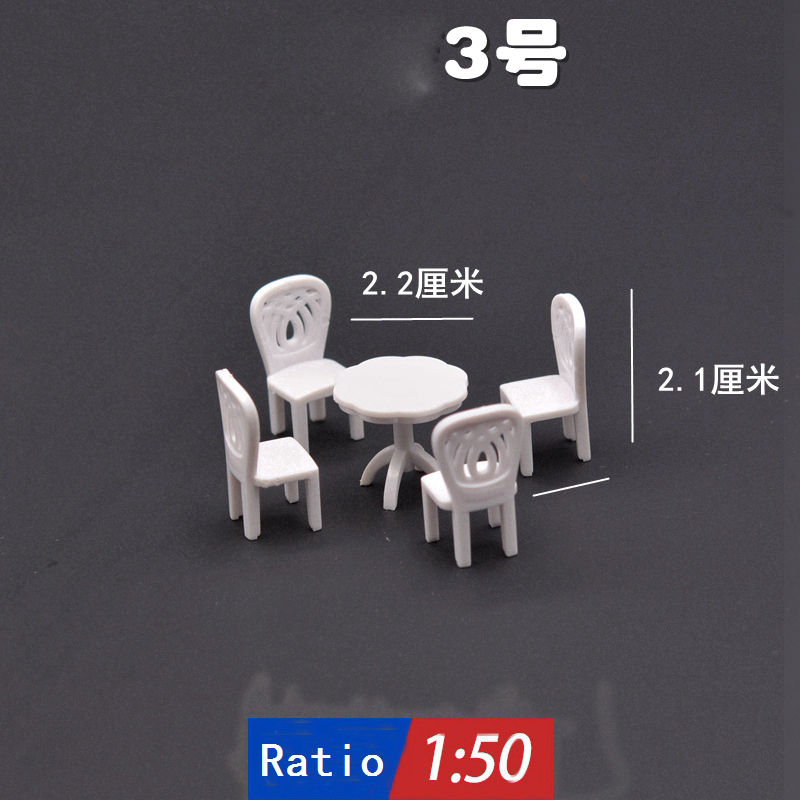 DIY Miniature Chairs Table Sofa Set Plastic Dollhouse Furniture Model Ratio 1:50