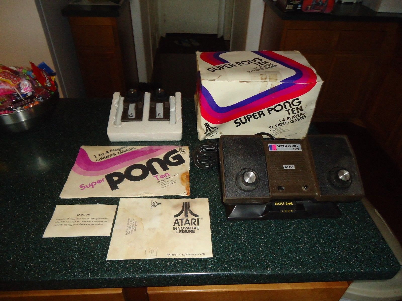 Vintage Original Atari Super Pong Ten System Console in Original Box Works