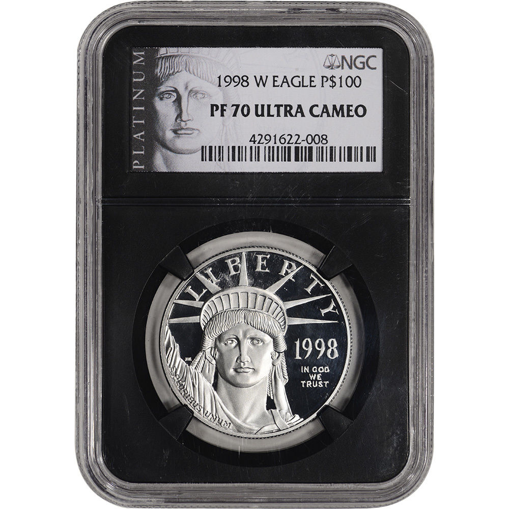 1998-W American Platinum Eagle Proof (1 oz) $100 - NGC PF70 UCAM - ALS Black