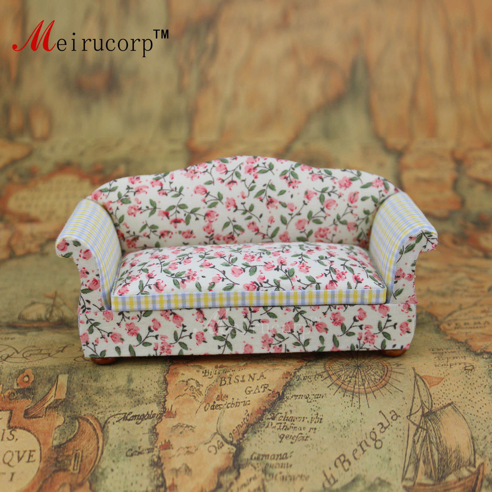 Floral patterns Cloth 1/12 Scale Dollhouse Miniature Furniture Sofa 10438