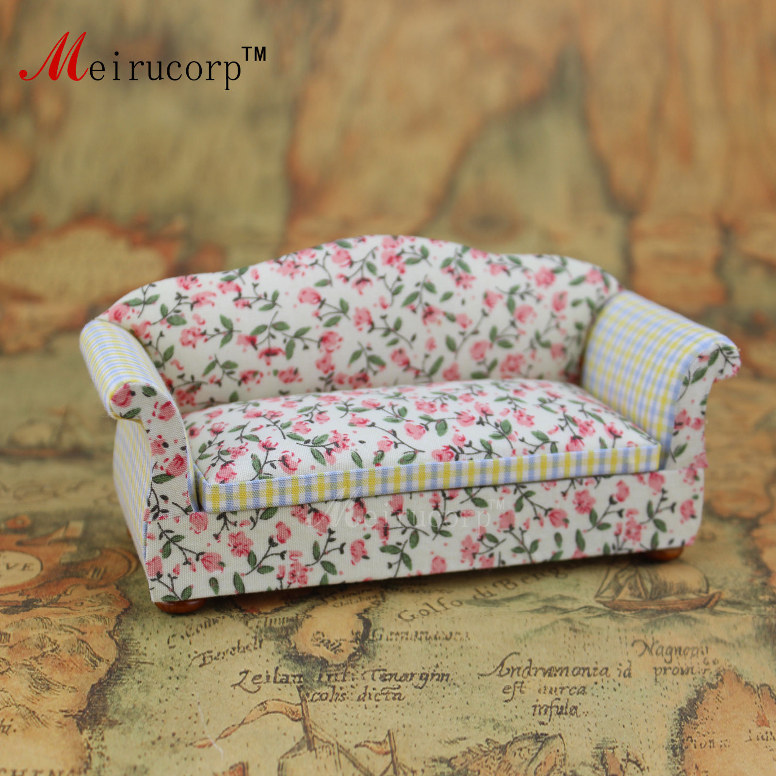 Floral patterns Cloth 1/12 Scale Dollhouse Miniature Furniture Sofa 10438