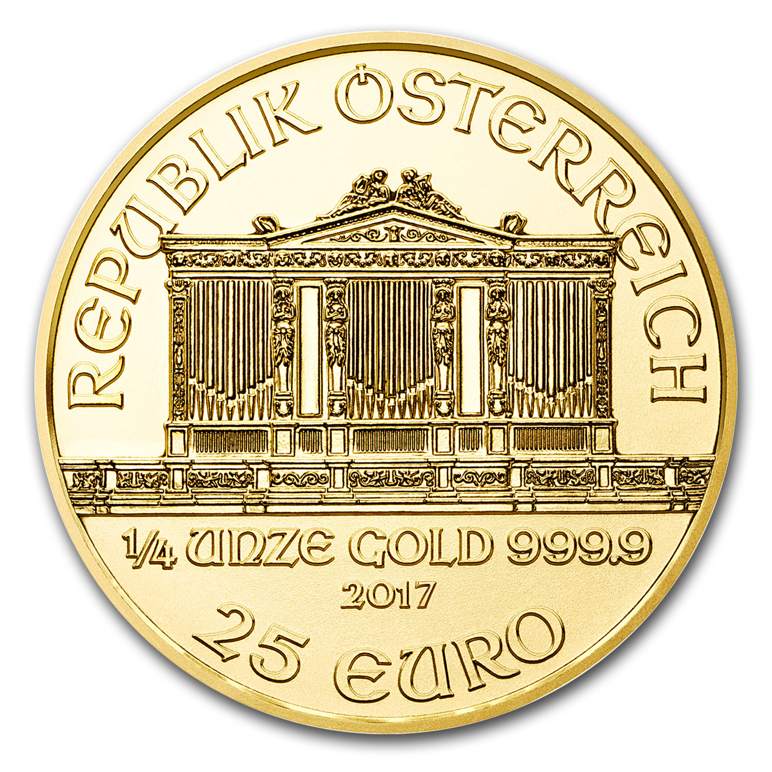 2017 Austria 1/4 oz Gold Philharmonic BU