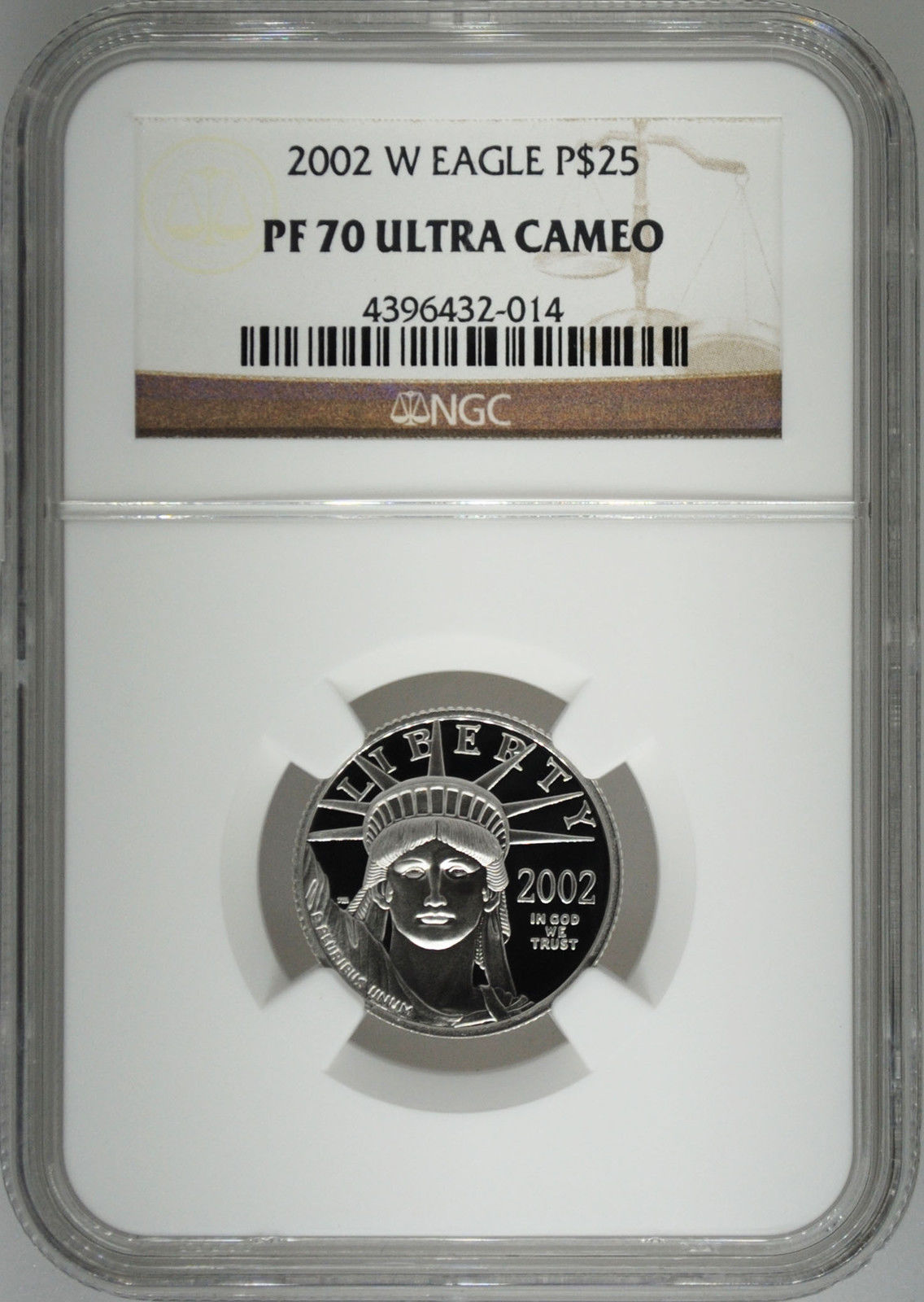 2002-W NGC PF70 1/4 oz Proof Platinum Eagle $25