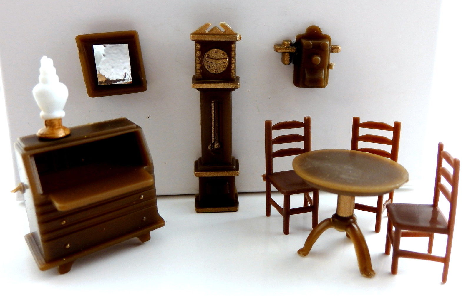 Dolls House Miniature 1:48 Scale Plastic Study Office Furniture Set