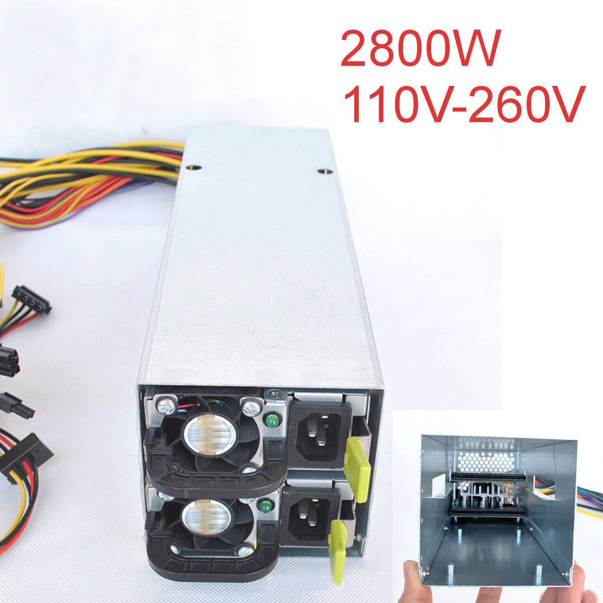 2600 Watt Switching Power Supply 94% Efficiency For GPU Open Rig Mining Ethereum