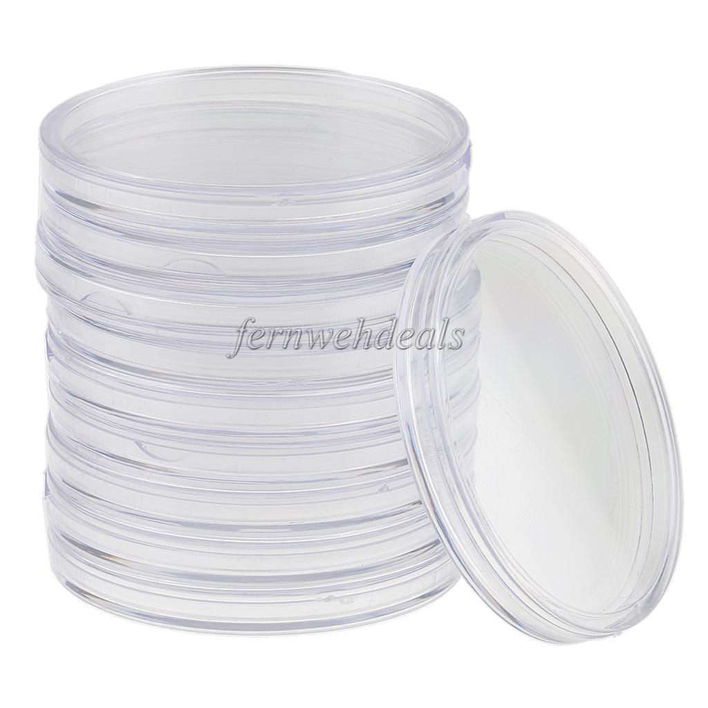 10pcs 55mm Clear Coin Capsules Containers Boxes Coin Holders