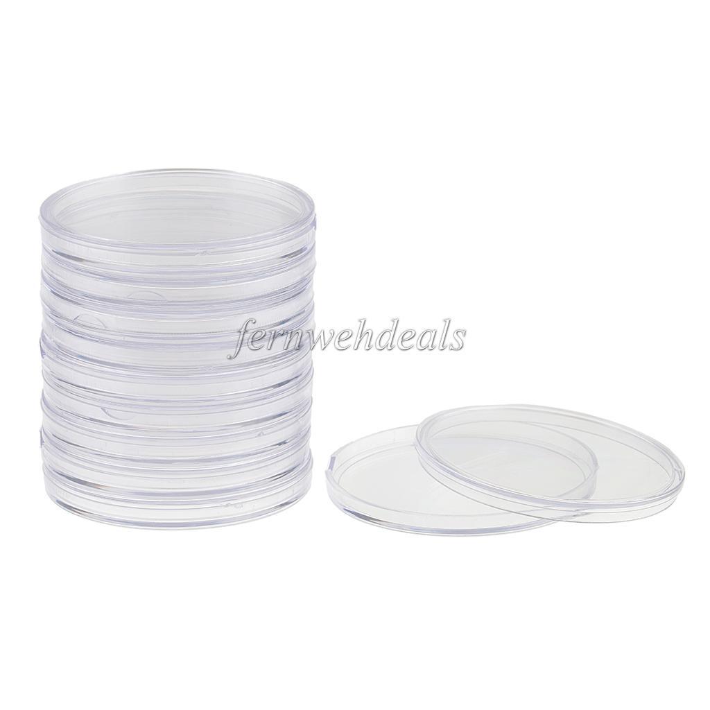 10pcs 55mm Clear Coin Capsules Containers Boxes Coin Holders