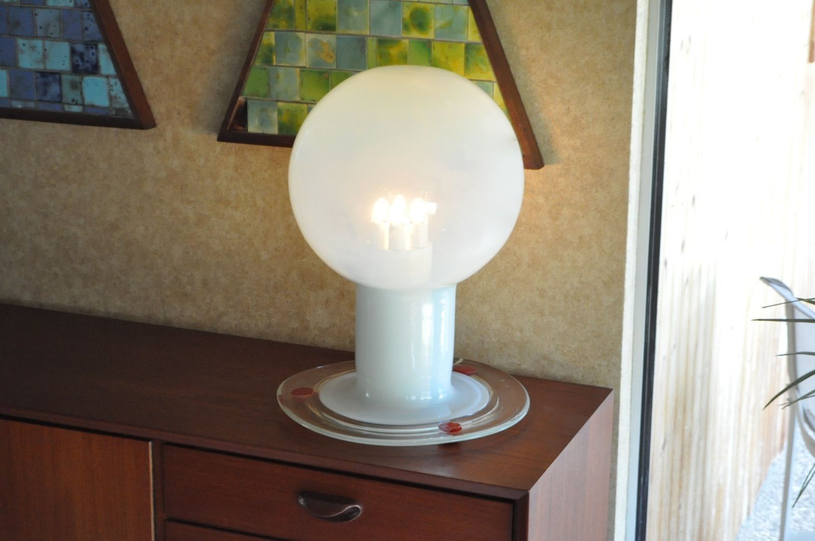 Renato Toso Nefele Vtg Mid Century Italian Modern Murano Glass Lamp Italy Leucos