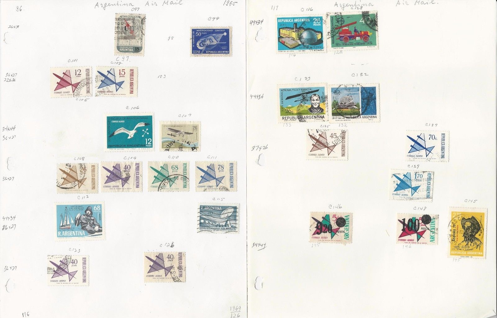 Argentina Airpost & Semipostal Collection, On 14 Album Pages, 1931-1973