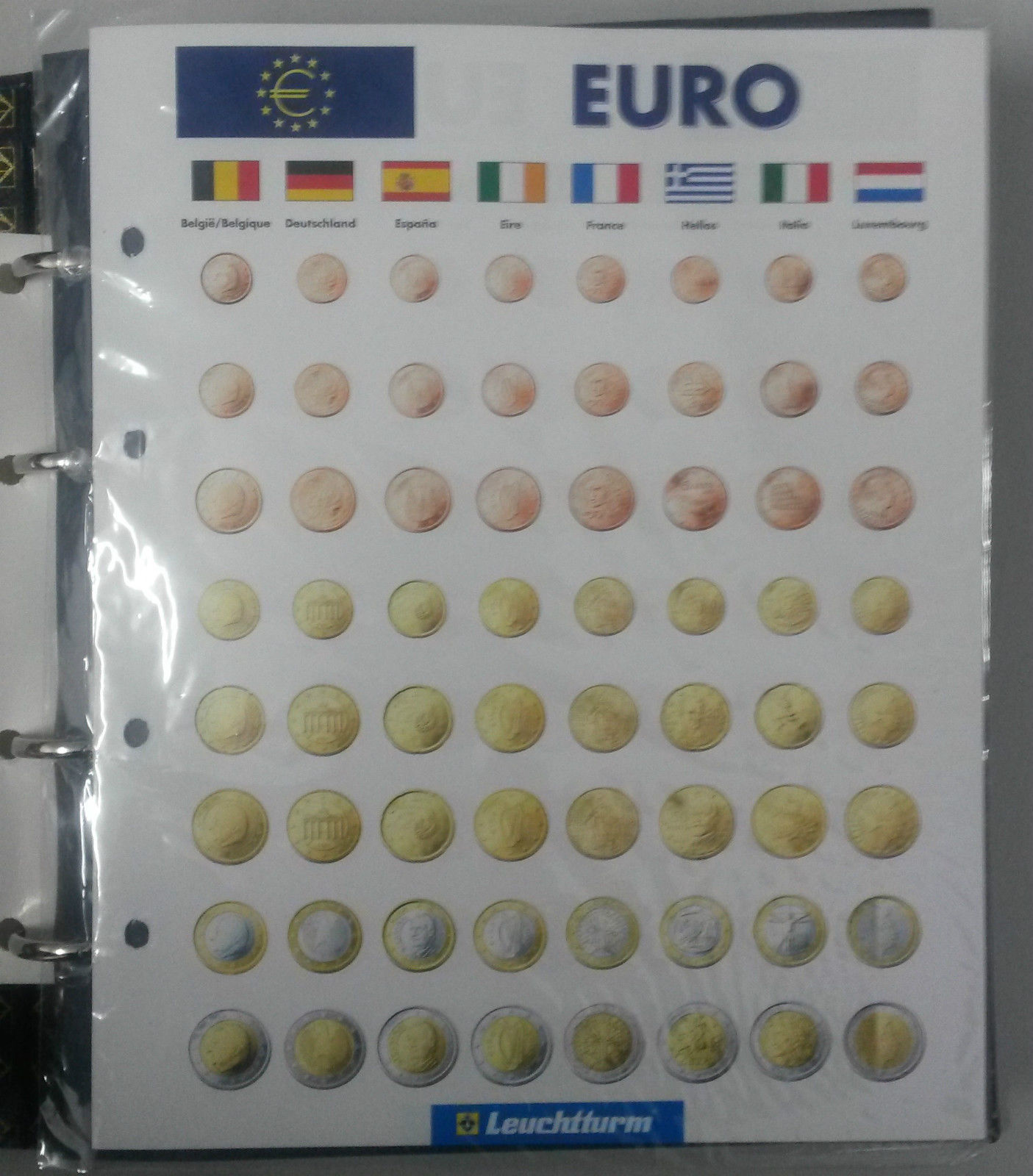 World Euro Coin Album Volume 2 with Sheet Inserts to collect coins from Europe