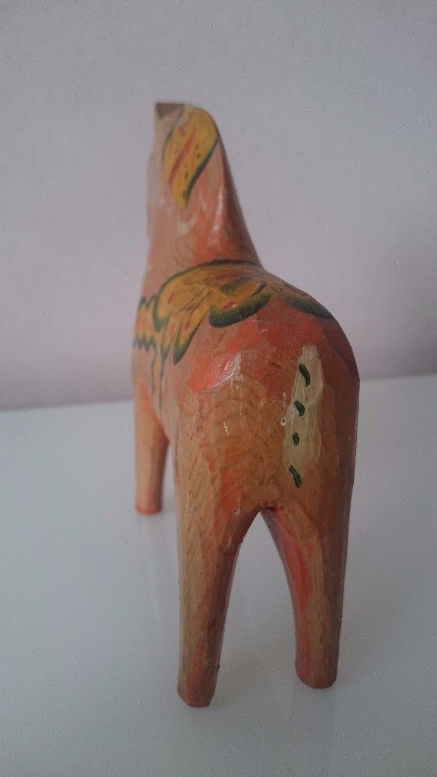 Antique Swedish Dala Horse. Folk Art Carved Sweden Hand Painted