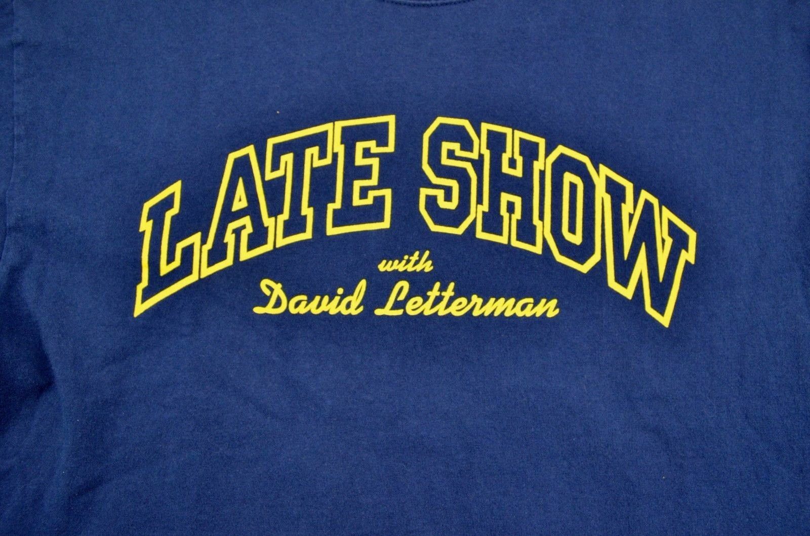 LATE SHOW with David Letterman Navy Blue Shirt by Champion Men's L