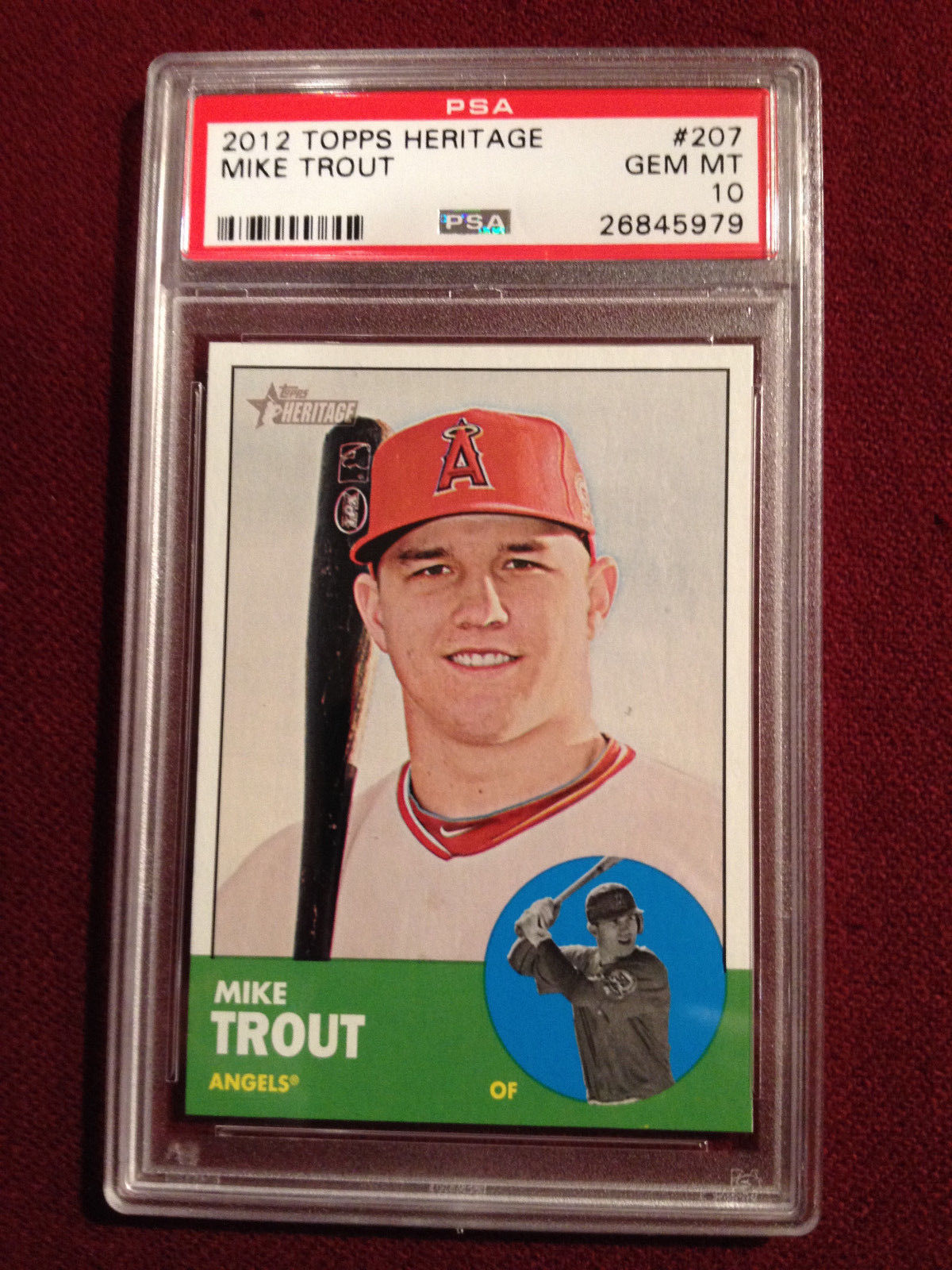 Mike Trout 2012 Topps Heritage Rookie Card RC PSA 10 Gem Mt