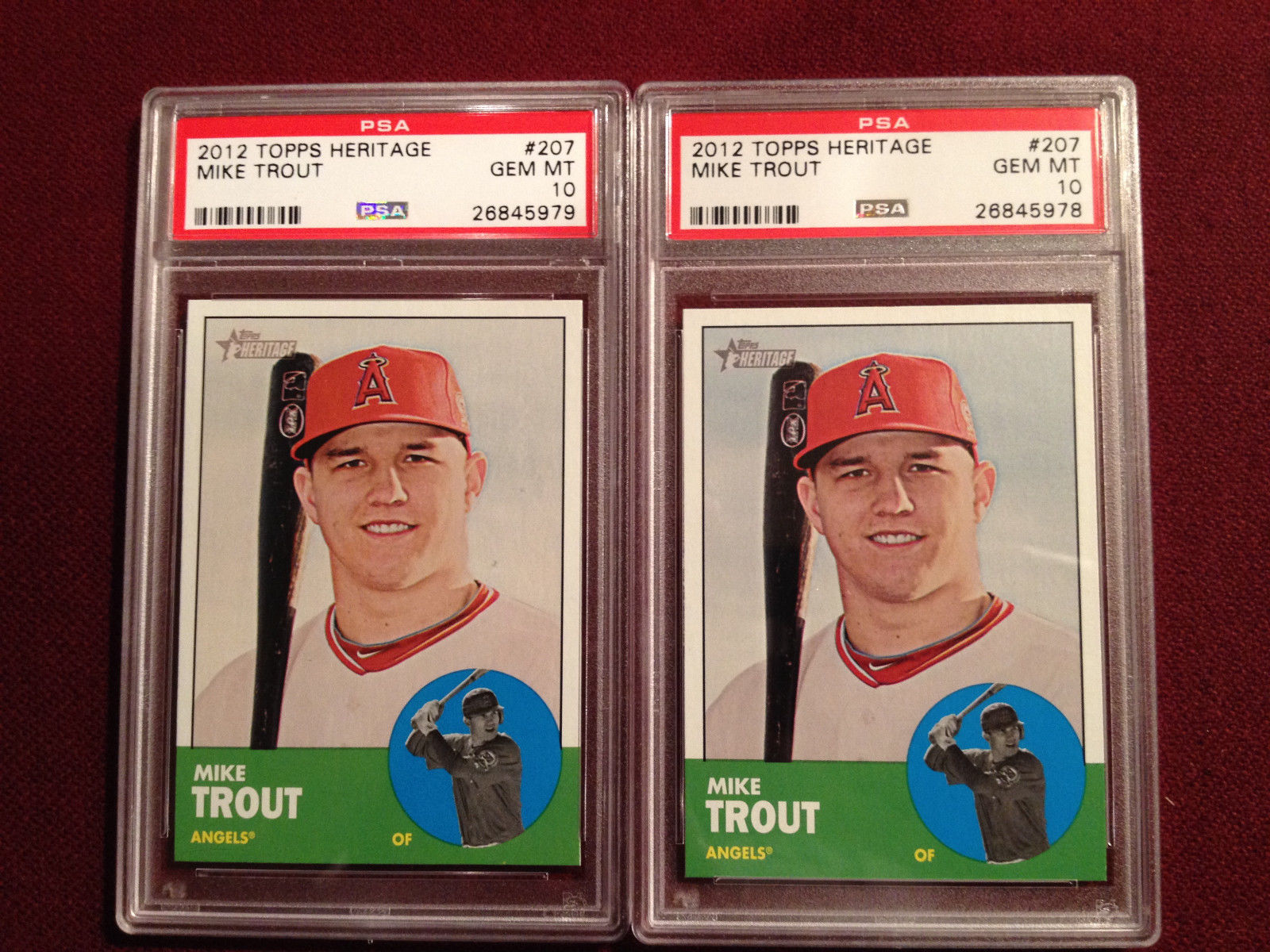 Mike Trout 2012 Topps Heritage Rookie Card RC PSA 10 Gem Mt