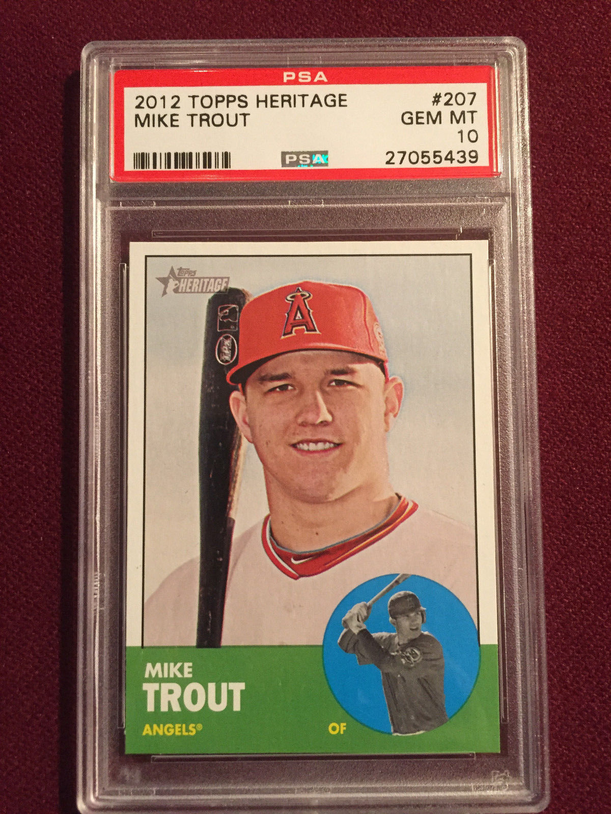 Mike Trout 2012 Topps Heritage Rookie Card RC PSA 10 Gem Mt