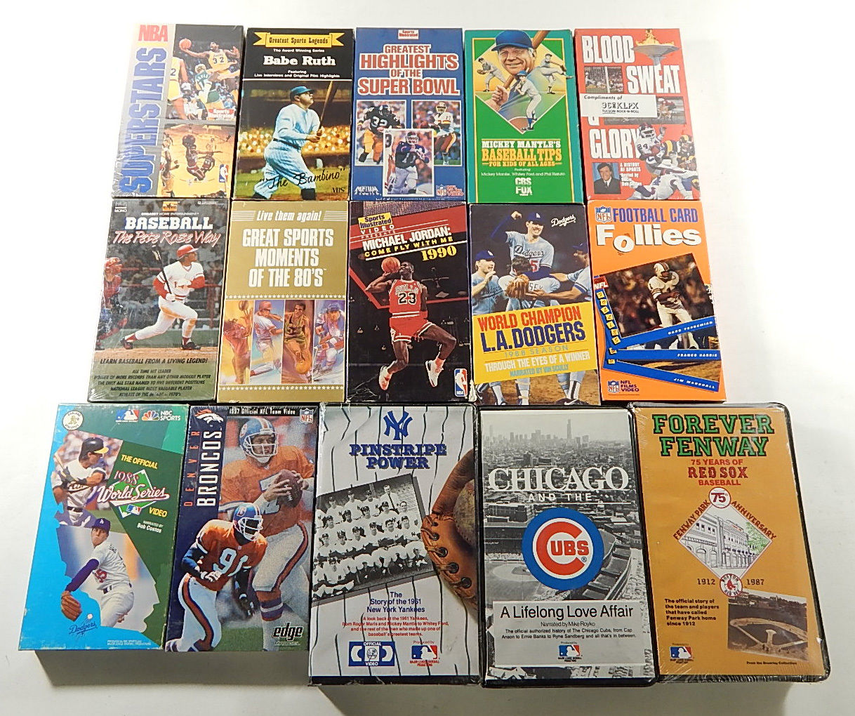 Lot of (15) Vintage Sports VHS Video Tapes ^ Jordan Ruth World Series Mantle