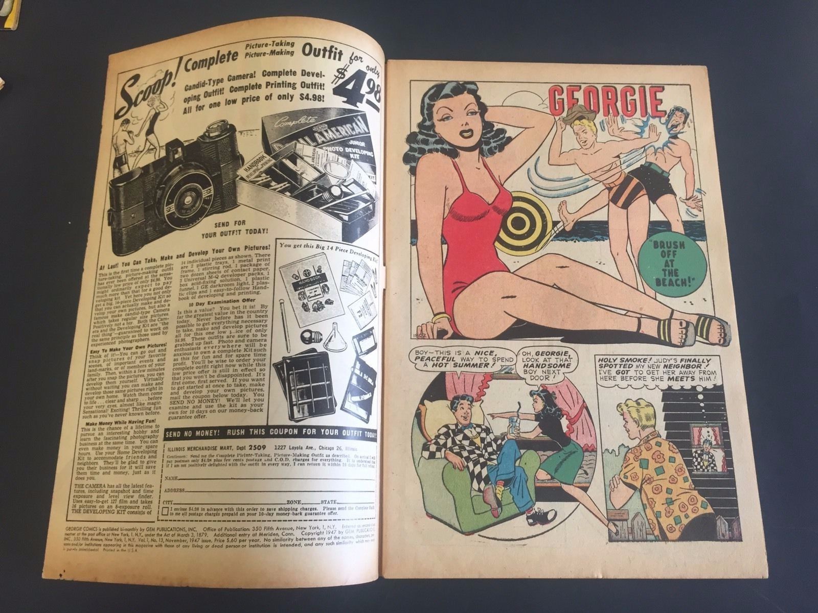 # 13  GEORGIE Comics (1947) SWIMSUIT CVR -  MARVEL TEEN GOLDEN AGE  COMIC BOOK