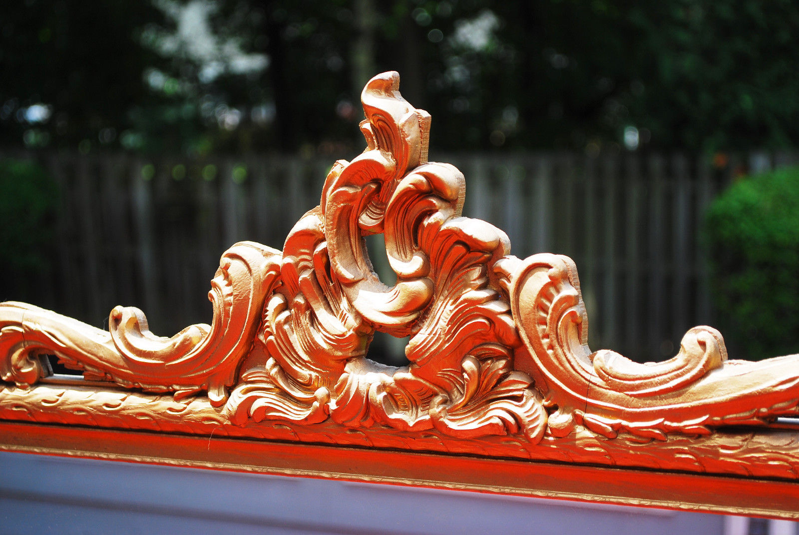 LARGE ANTIQUE GOLD GILT FRENCH WALL MIRROR