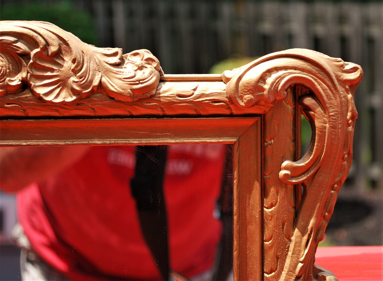 LARGE ANTIQUE GOLD GILT FRENCH WALL MIRROR