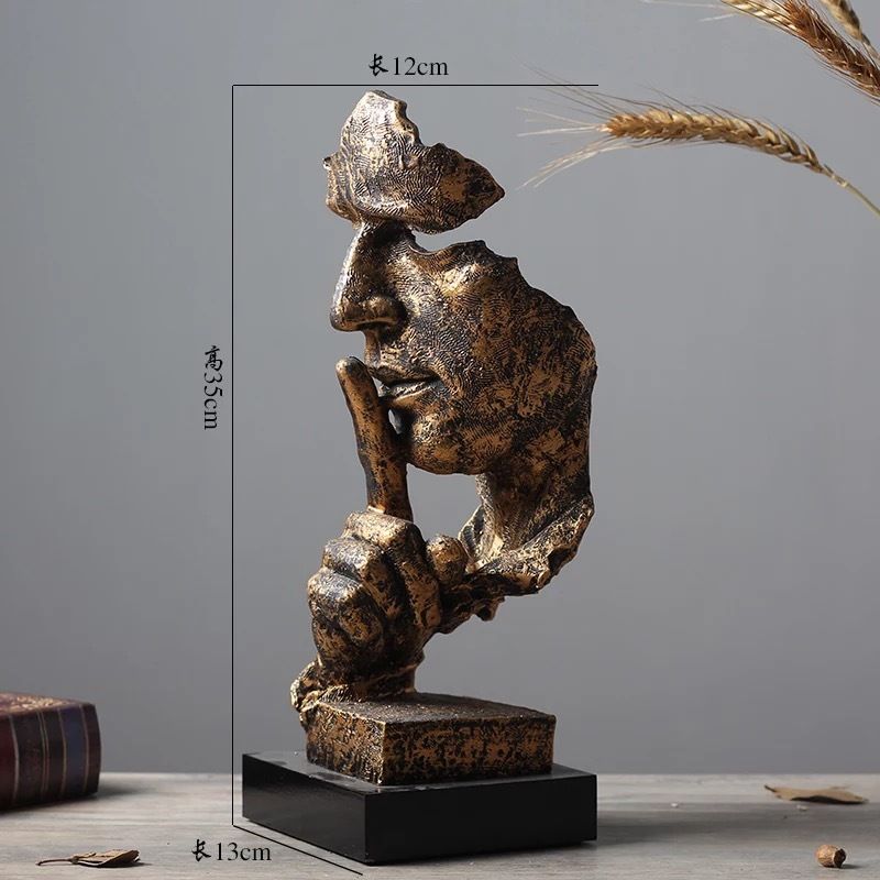 13.7inch Face Sculpture Statue Abstract Modern Art Deco & free shipping