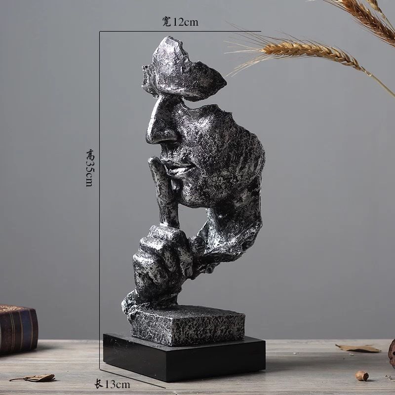 13.7inch Face Sculpture Statue Abstract Modern Art Deco & free shipping