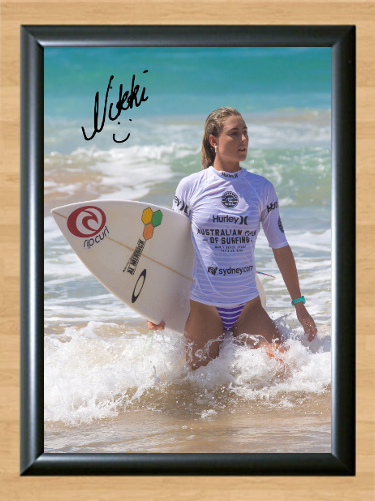 Nikki Van Dijk Surfing Surfer Signed Autograph A4 Poster Photo Print Bikini