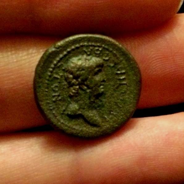 RARE -SMYRNA- NERO + POPPAEA as Nike - Ancient Roman AE Coin 62-65AD 5.2g 18mm