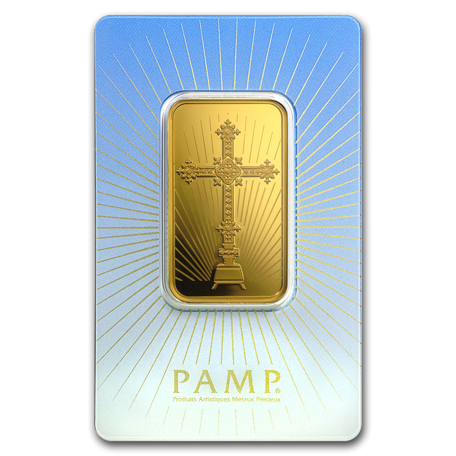 1 oz Gold Bar - PAMP Suisse Religious Series (Romanesque Cross) - SKU #94435