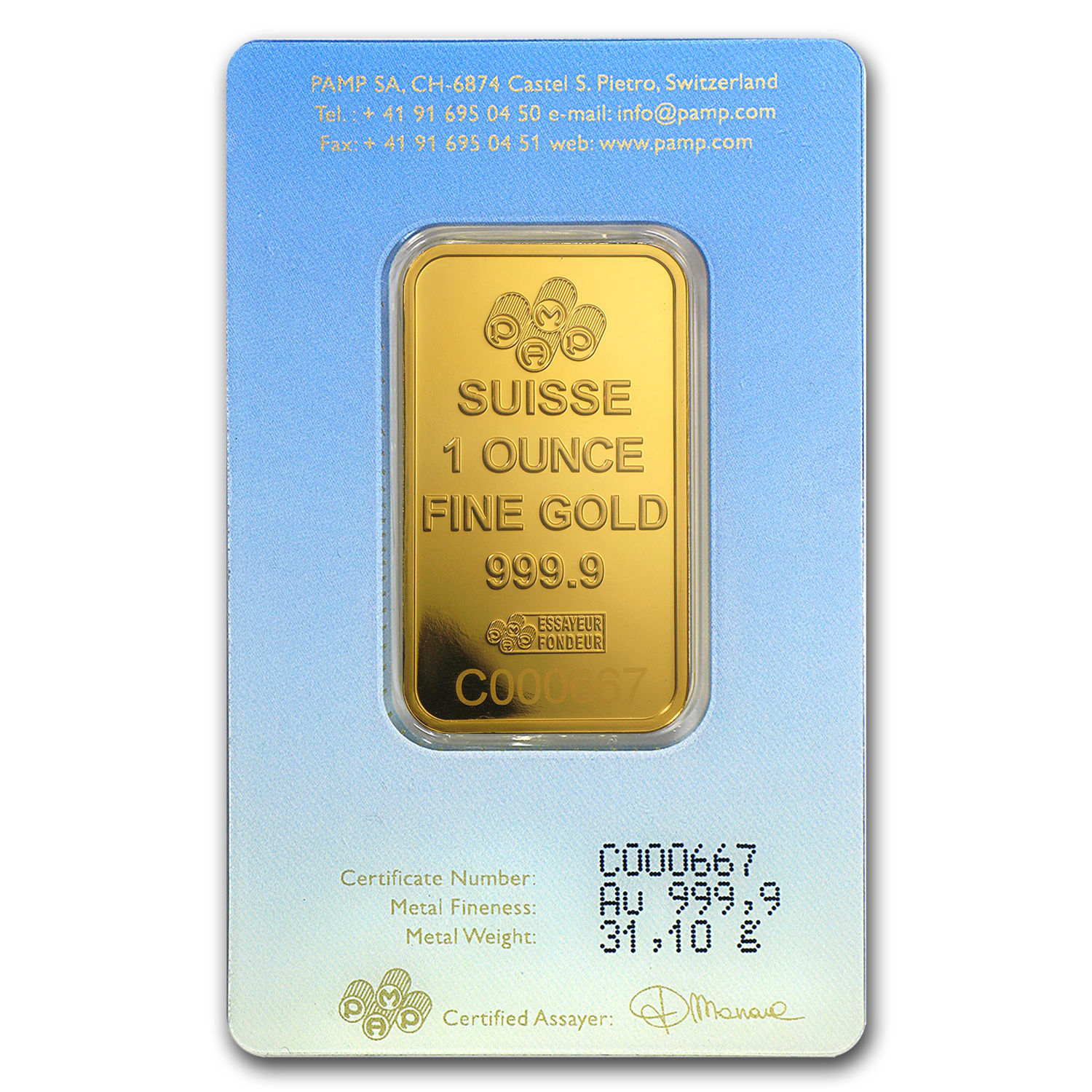 1 oz Gold Bar - PAMP Suisse Religious Series (Romanesque Cross) - SKU #94435