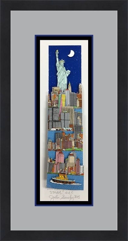 John Suchy Reaching For Stars NYC L/ED Signed 3D POP ART Custom Framed FREE SHIP