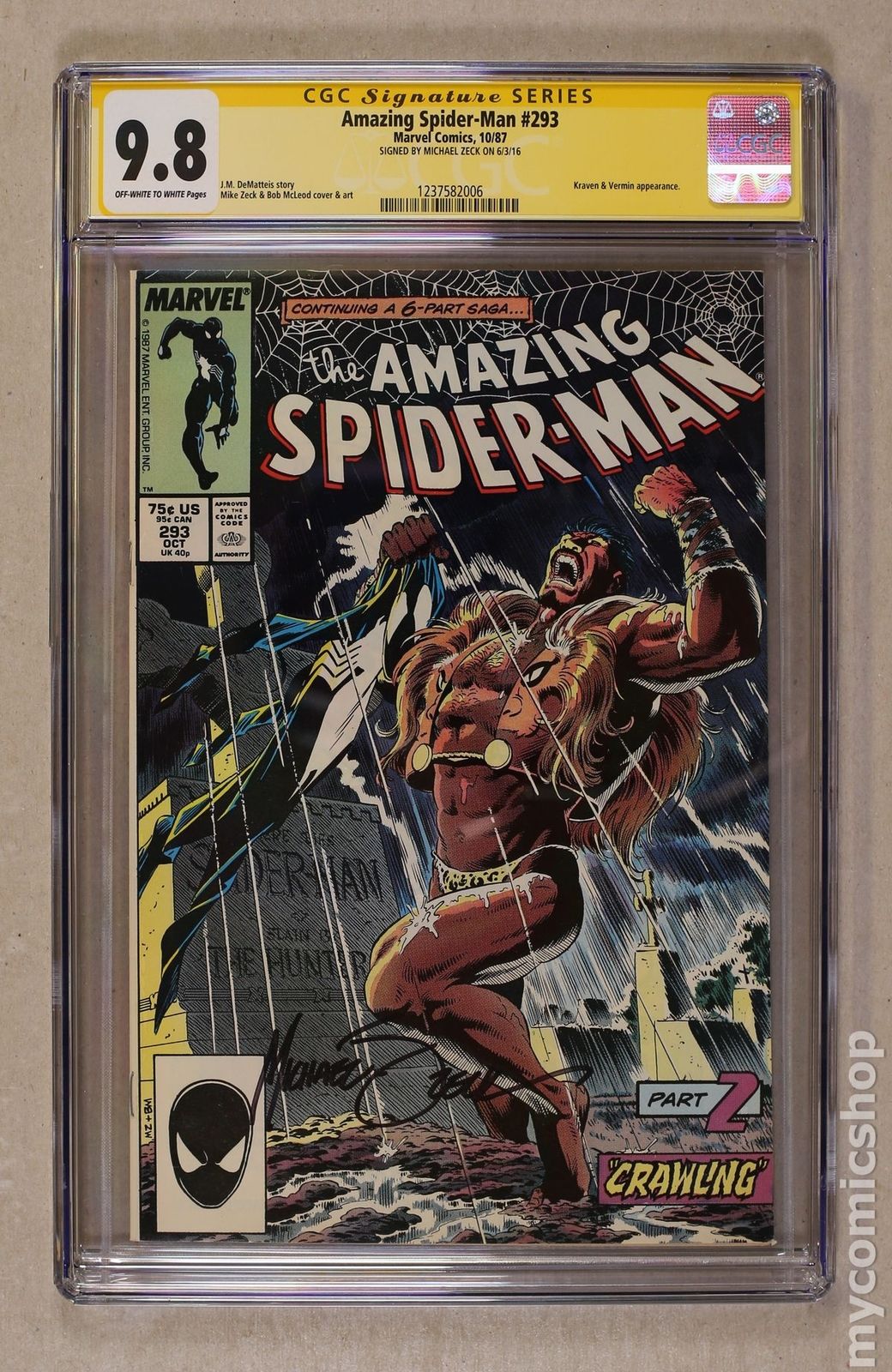 Amazing Spider-Man (1963 1st Series) #293 CGC 9.8 SS 1237582006