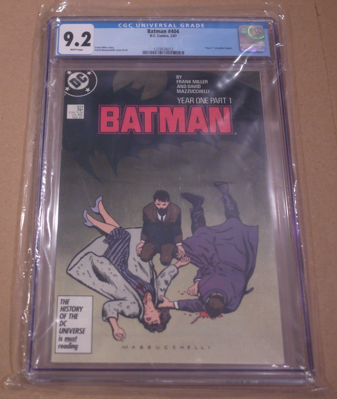 Batman 404 CGC 9.2 Year One 1 WHITE Pages 1st Printing Frank Miller DC Comics