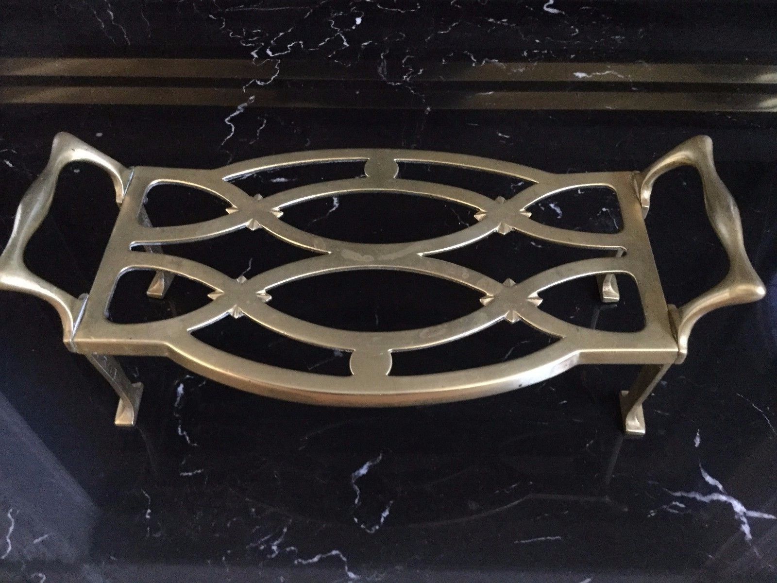 Antique Cast Brass Kettle or Hot Pot Trivet Stand