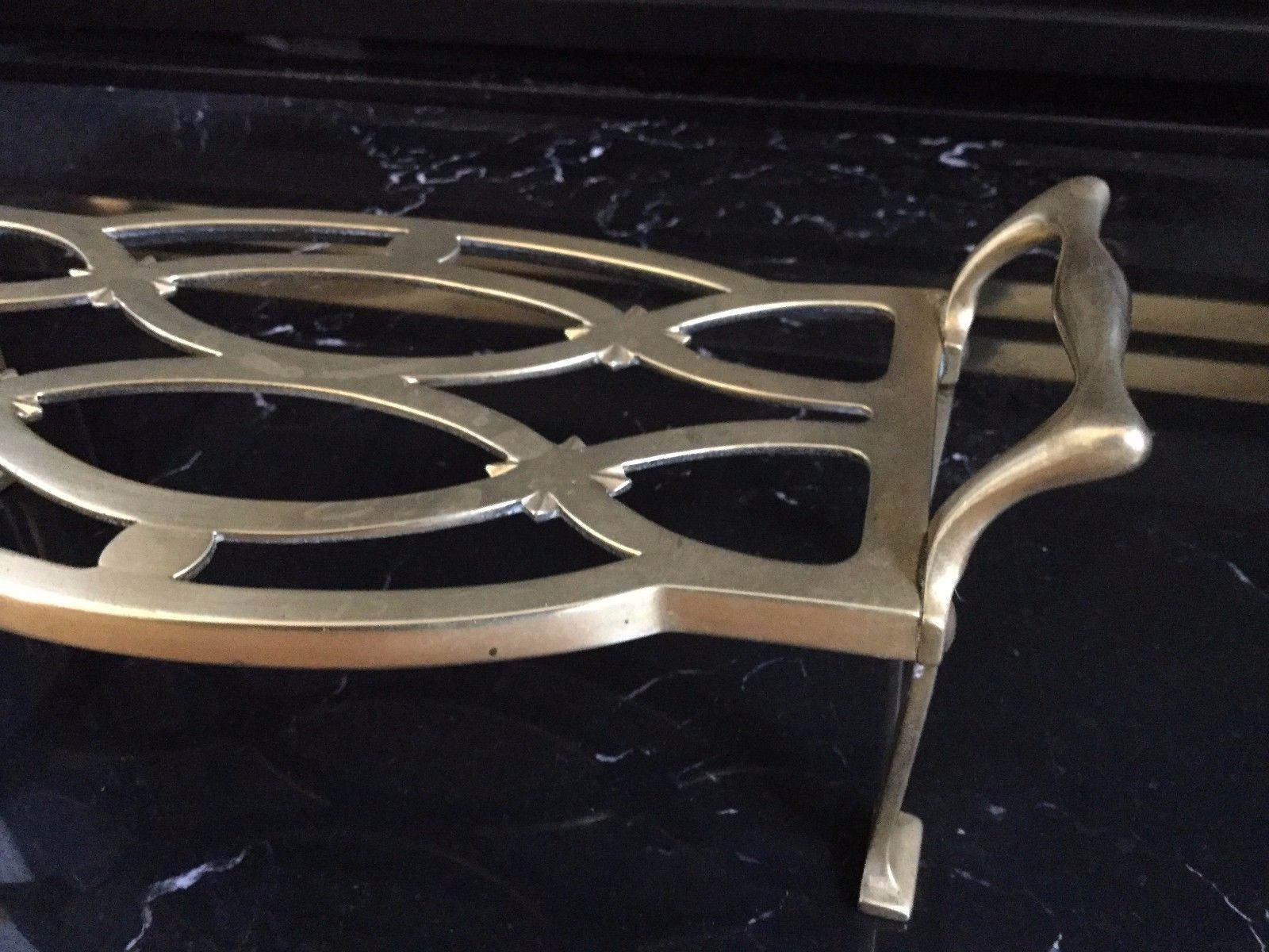 Antique Cast Brass Kettle or Hot Pot Trivet Stand