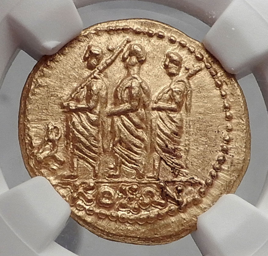 Brutus Julius Caesar Roman Assassin 44BC Ancient Greek GOLD Coin NGC MS i63341