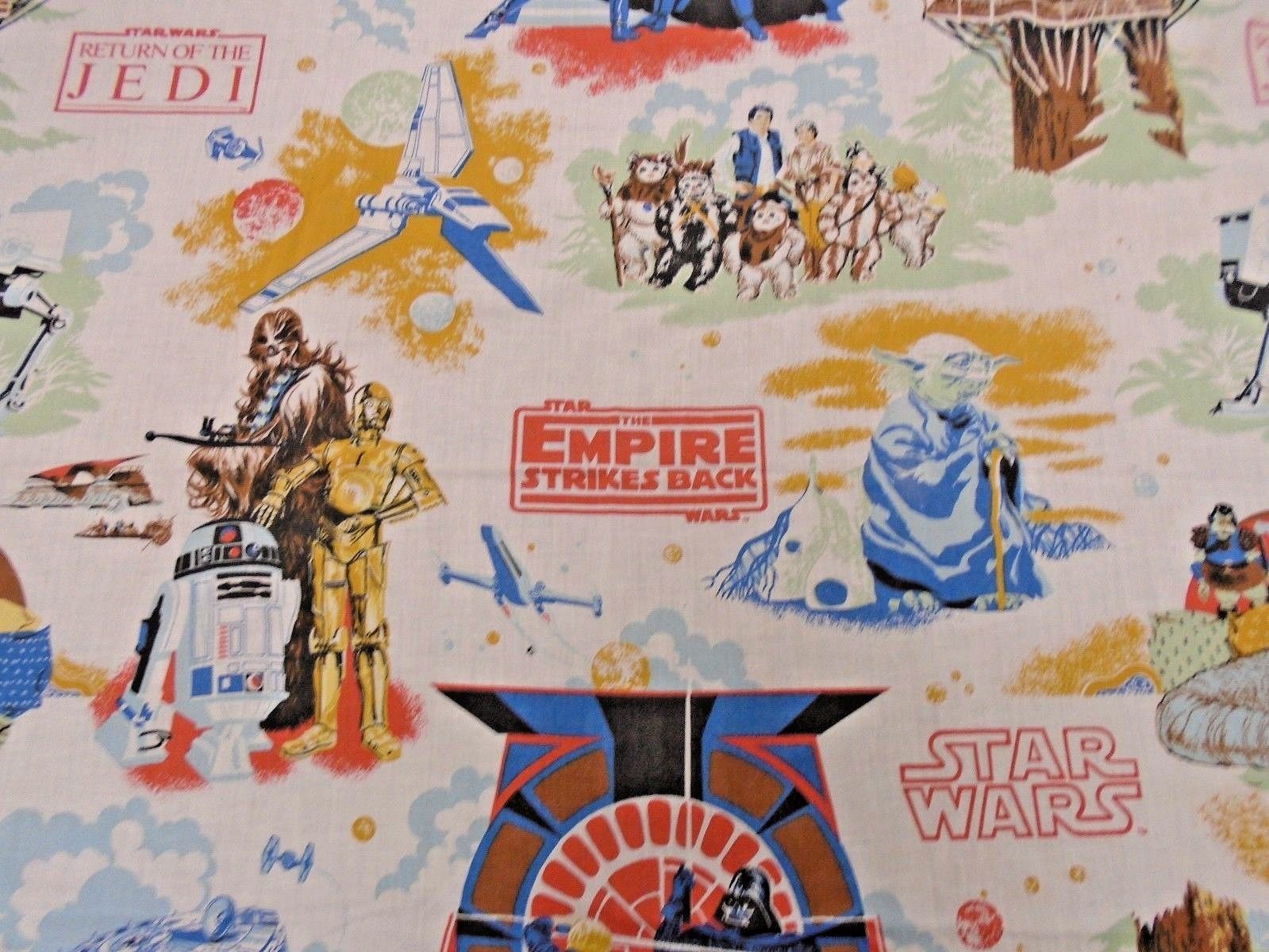 Vintage Star Wars Return of the Jedi Twin Sheets Flat & Fitted, 1983 Sears TESB