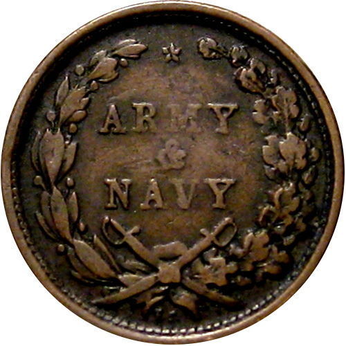 1863 Liberty Head Army Navy Civil War Coin Token