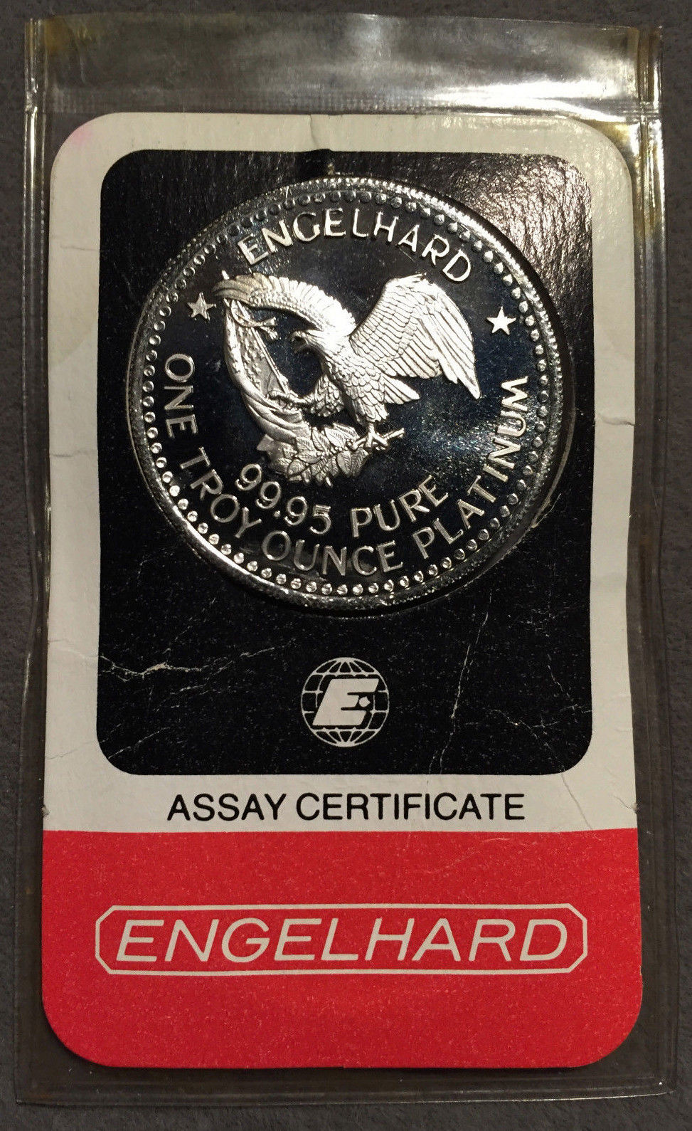 *1985 ENGELHARD Platinum 99.95 American Prospector 1oz in Assay-Uncommon*