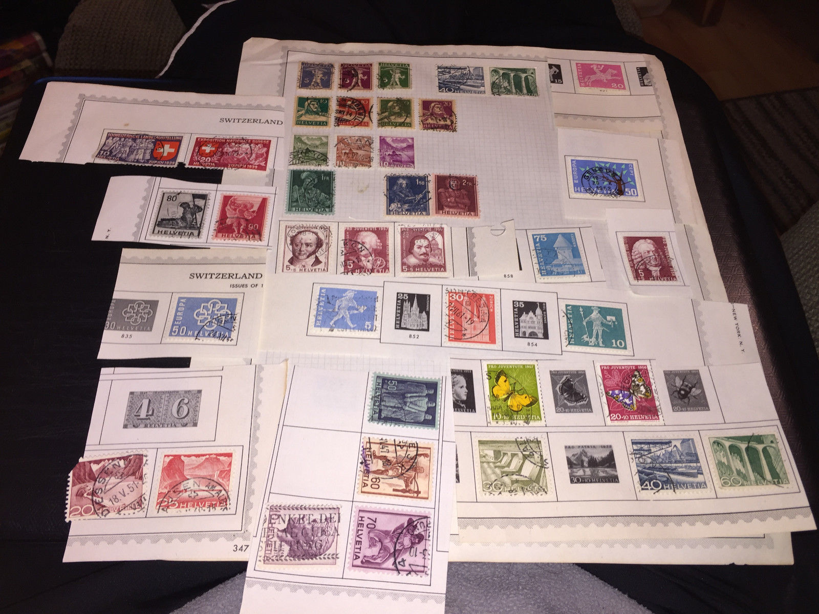 VINTAGE LOT OF 44 USED STAMPS FROM SWITZERLAND                               512