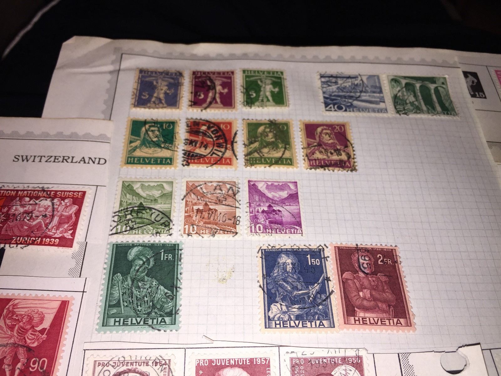 VINTAGE LOT OF 44 USED STAMPS FROM SWITZERLAND                               512